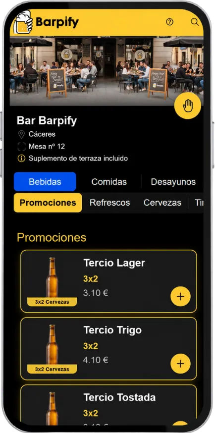 Barpify en el móvil